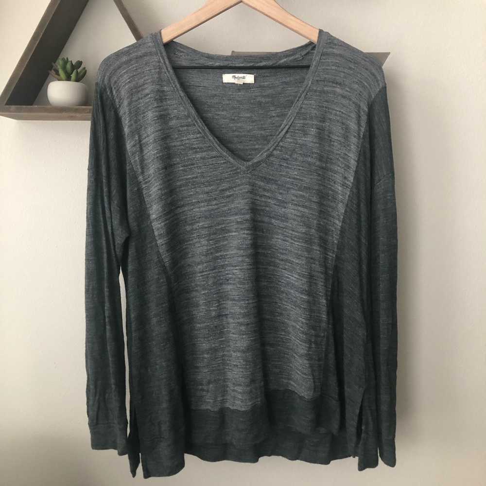 Madewell Gray Long Sleeve Shirt